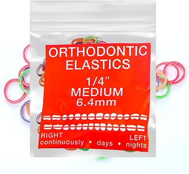 Neon Latex 100 counts Intraoral Elastic Bands Orthodontic Elastics Dental Rubber Bands Made in US Medium 1/4, Neon Latex