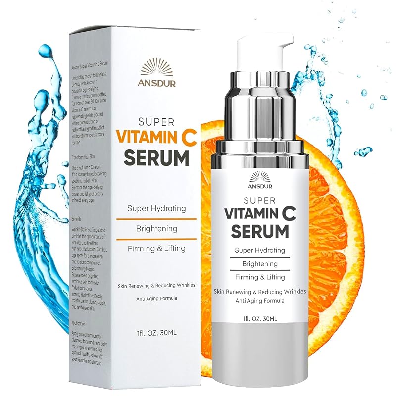 Sérum facial ANSDUR com vitamina C, niacinamida, bakuchiol e ácido hialurônico, 30 mL