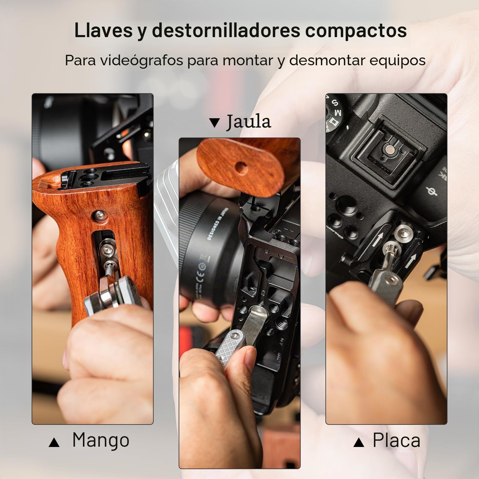 SMALLRIG Foding Tool Set Juego de Herramientas Plegables con Destornilladores y Llaves, Conjunto de Herramientas con Siete Herramientas funcionales Incluidas - 2213D