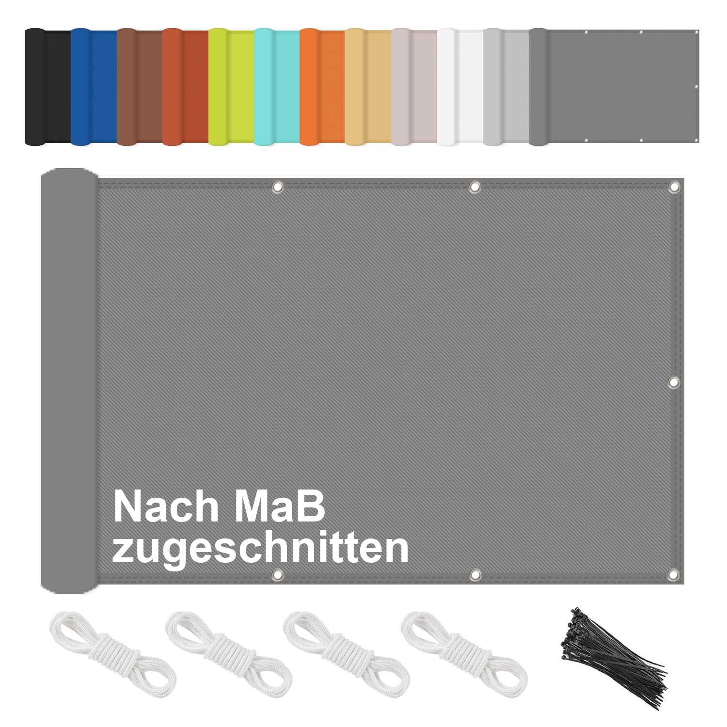 Frangivista balcone ringhiera, Schermi Divisori e Protettivi per Balconi Poliestere Impermeabile, Per Recinzione Giardino Terrazzo, Molti colori e dimensioni tra cui scegliere, Antracite, 80x550cm