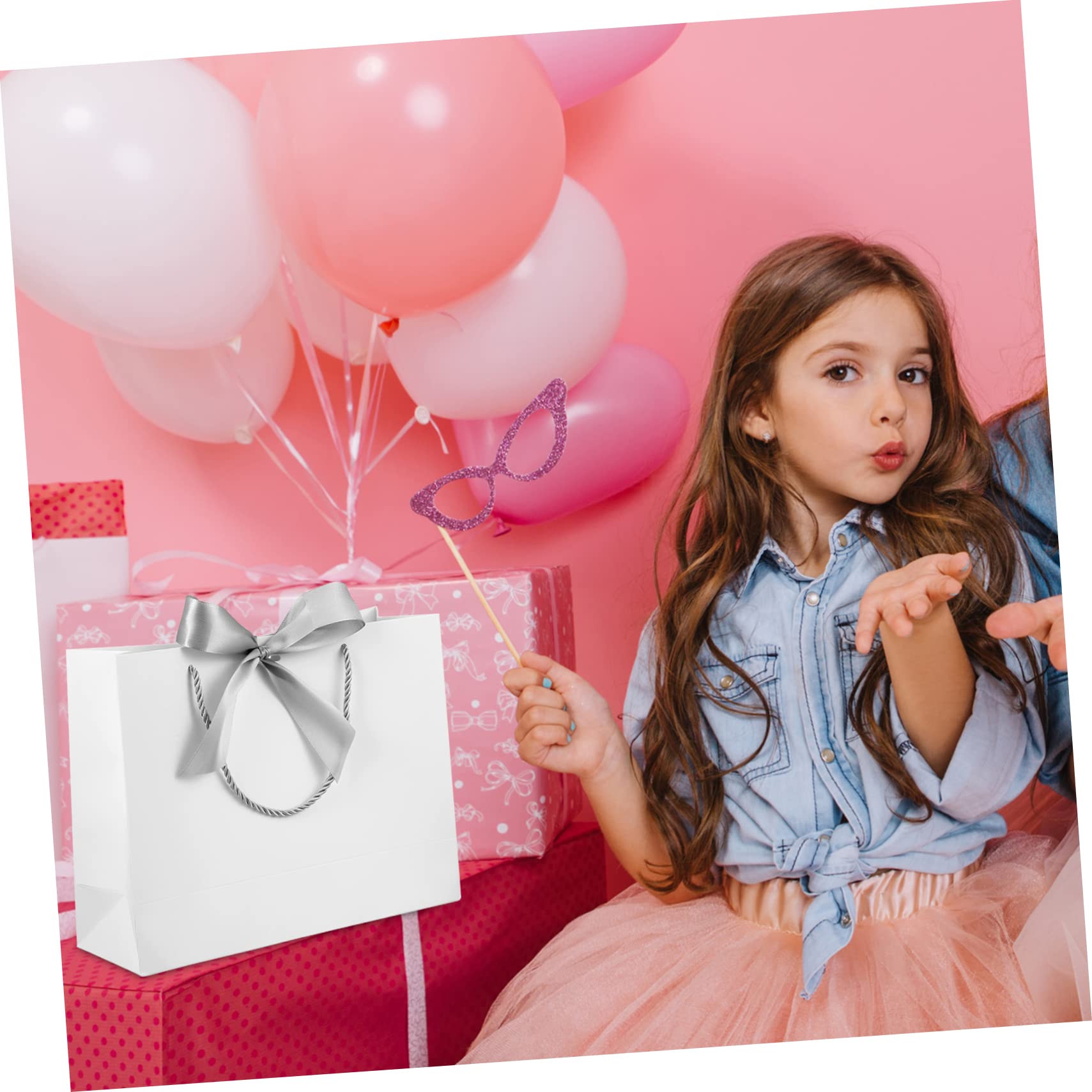 PartyKindom 10stücke Papier Geschenktüten Mit Henkeln Und Schleifen Geschenkverpackungstüten Für Hochzeiten Partys Geburtstage Feiertage Und Feste Kleine Und Große Geschenktüten Für Vielseitig