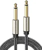 UGREEN Cabo premium de 6,35 mm mono jack 1/4' TS cabo de remendo de guitarra desequilibrado cabo de instrumento macho para macho com caixa de liga de zinco e trança de nylon (3FT)
