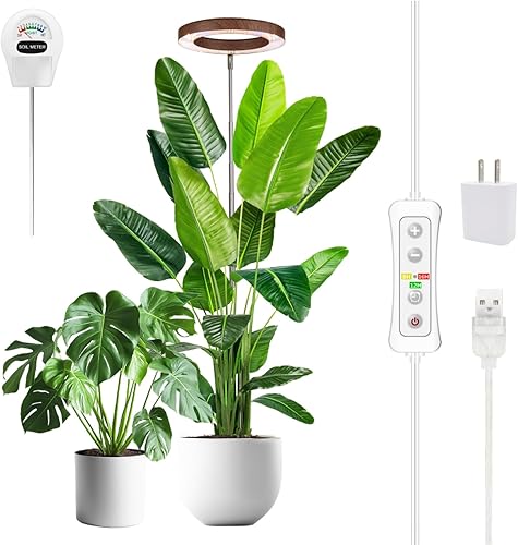 Miniatura 18 de yadoker Luz de cultivo de plantas, luz LED de espectro completo para plantas de interior, altura ajustable, temporizador automático, bajo voltaje