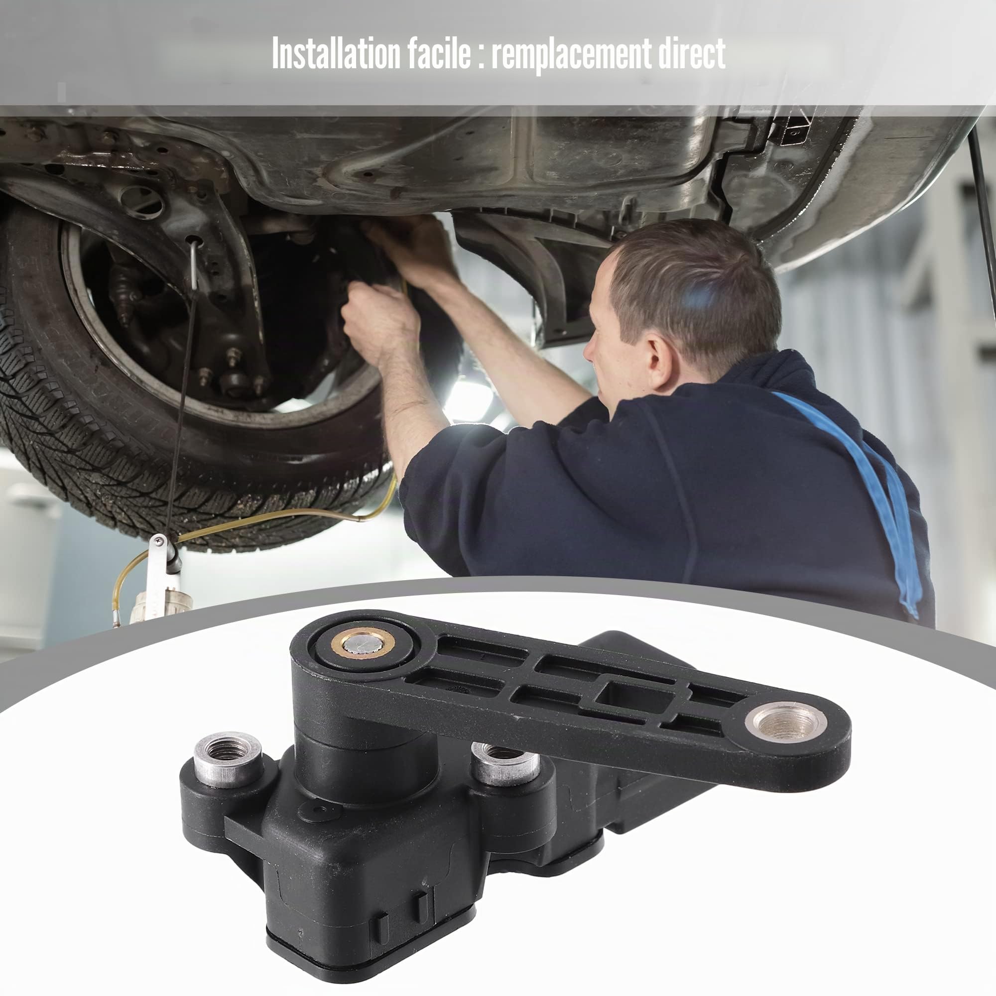 X AUTOHAUX Capteur De Hauteur De Suspension Pour BMW X5 14-22 1pc | Plastique, Métal, Noir, 7.2x3.5x3.4cm, OE 37146870200, 3 Broches, Av/Ar G/D, Pour BMW i3s 18-20, i8 14-20, X1-X7 16-22