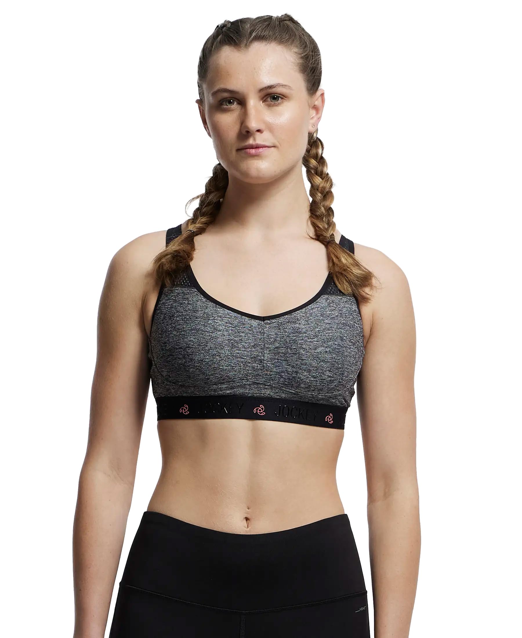 jockey AP21 Women's Wirefree Padded Tactel Nylon Elastane Stretch Full Coverage Optional Cross Back Styling Sports Bra with Stay Dry Treatment-picture-41