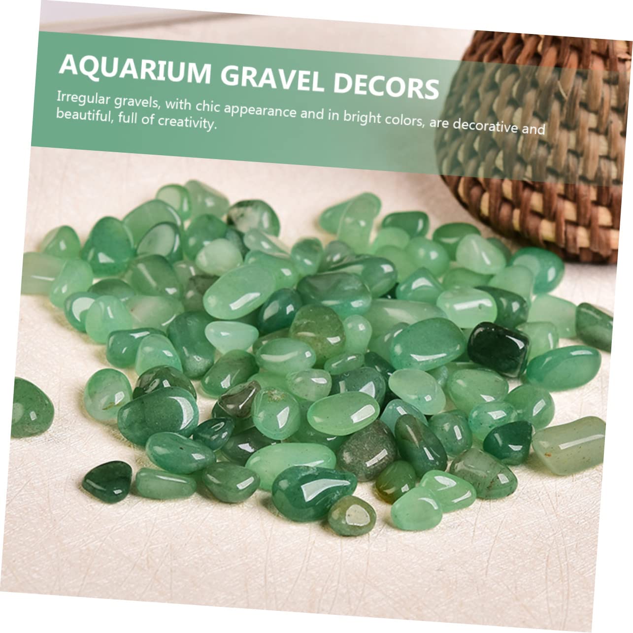YARNOW 1 Jeu Gravier Jade Aventurine Roches D'aquarium Sable D'aquarium Réservoir Plantes D'aquarium Bocal à Poisson Lampe De Poisson Gravier pour Jardin Aquariums Air Green Pierre