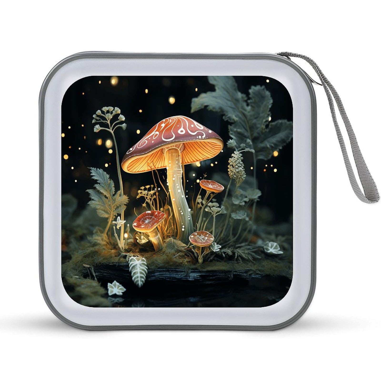 VstaDank Butterfly Mushroom CD Case Holder Hard Plastic DVD Case Storage Holders 40 Capacity Large Storage Disc Wallet Bag Portable Zipper CD/DVD Wallet Holder Organizer for Car Home Travel