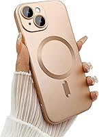 Vista 33 de Funda magnética para iPhone 15 para mujer, diseño de brillo metálico suave mate con protector de lente de cámara, compatible con Magsafe para iPhone