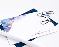 Vista 3 de Personalized Watercolor Note Cards with Envelopes Pastel Stationery Gift Set for Girls and Women/Flat Note Cards and Envelopes/Choose Font, Envelope