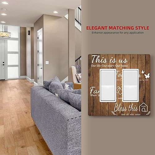 Miniatura 7 de Cubierta marrón para interruptor de luz para el hogar, 2 cuadrillas, doble basculante, placa decorativa de pared, placas de pared eléctricas para