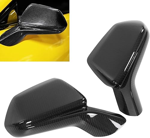 Miniatura 5 de Ymiko Fundas para espejo de puerta, 2 piezas de fibra de carbono, cubierta de espejo retrovisor lateral, repuesto para Chevy 2015-2021