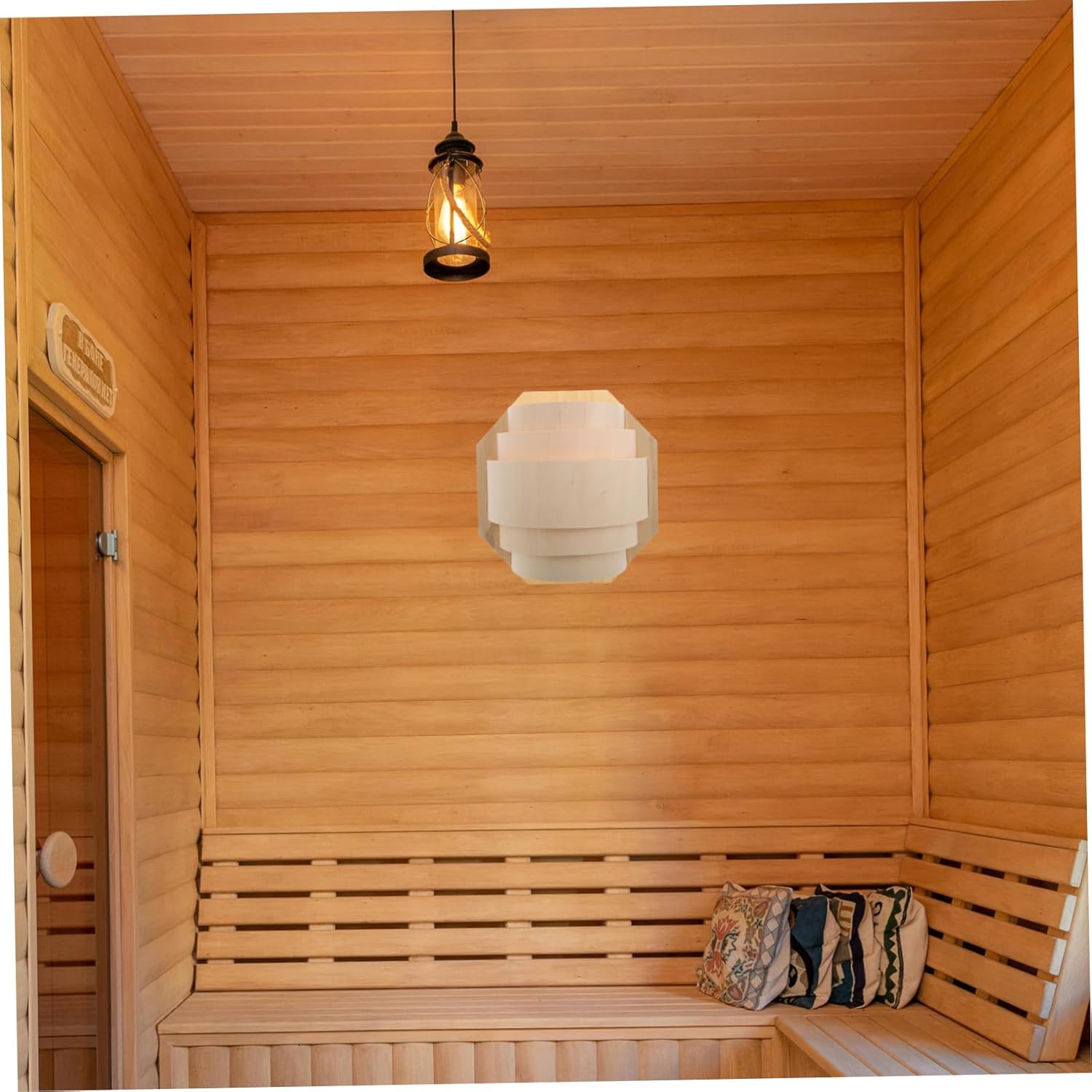 ABOOFAN Sauna Light Lampshade Cover Wooden Shade for High Temperature Sauna Room Easy Installation Rustic Design