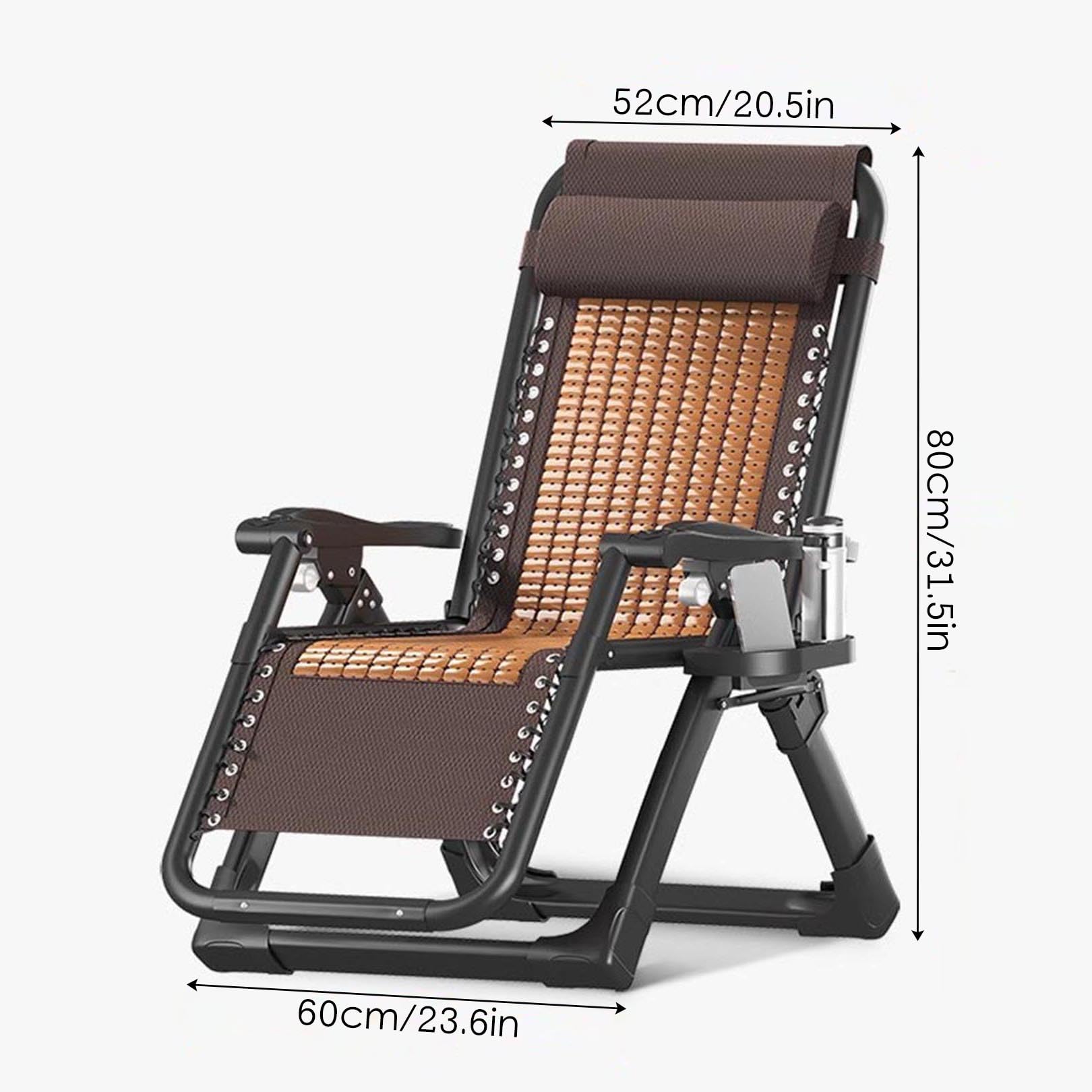 Sedia reclinabile ergonomica Zero Gravity pieghevole con poggiatesta e vassoio laterale per patio, prato e campeggio Comfort