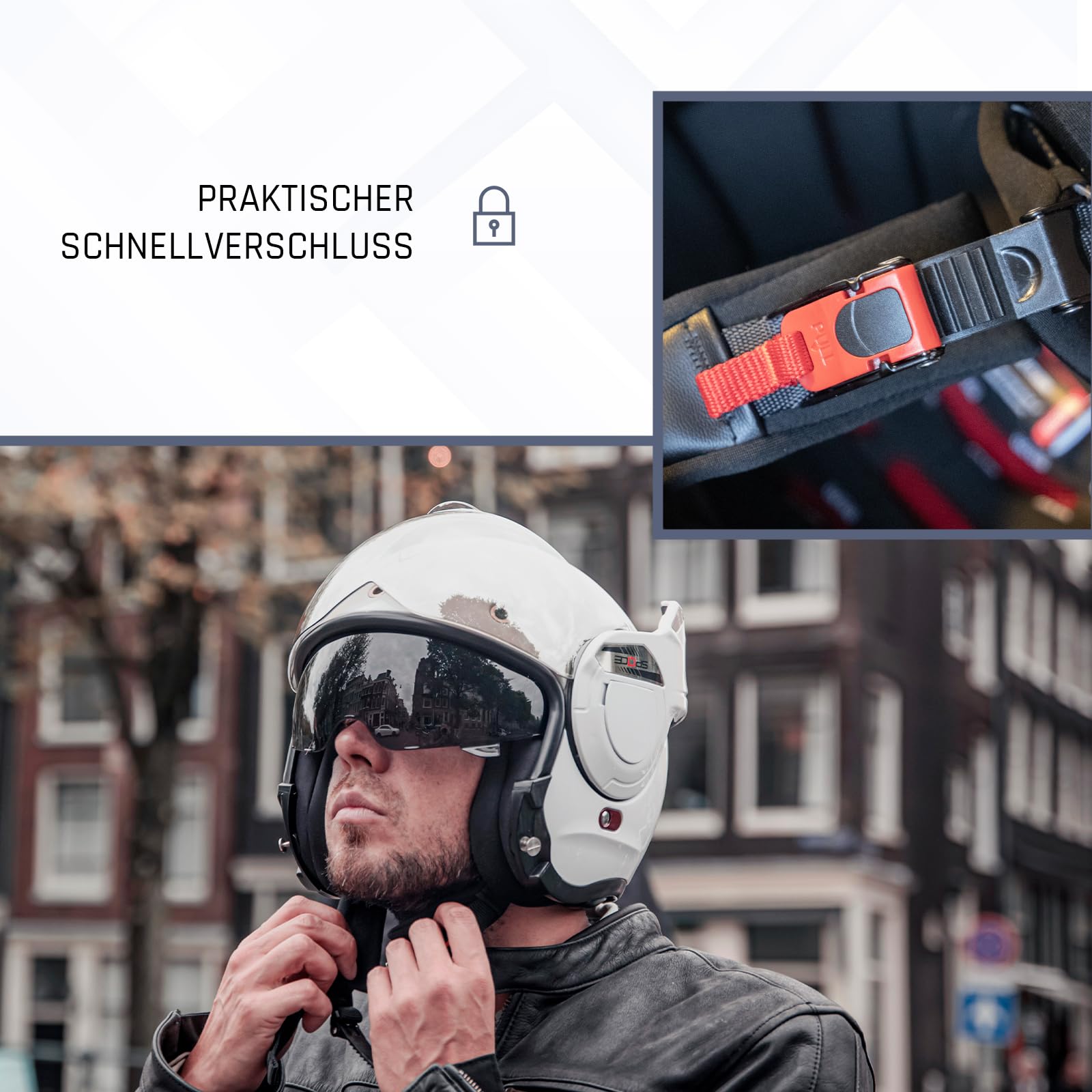 BEON Stratos Motorradhelm - Systemhelm Klapphelme mit Visier und Sonnenblende - Rollerhelm Sonnenblende - Motorrad Helm Damen & Herren - Integralhelm 180° Klappbar - Anti-Kratz-Visier - S