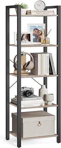 Miniatura 45 de VASAGLE Estantería de 6 niveles, estantería con marco de acero, estante para libros para sala de estar, oficina en casa, estudio, 11.8 x 15.7 x 73.2