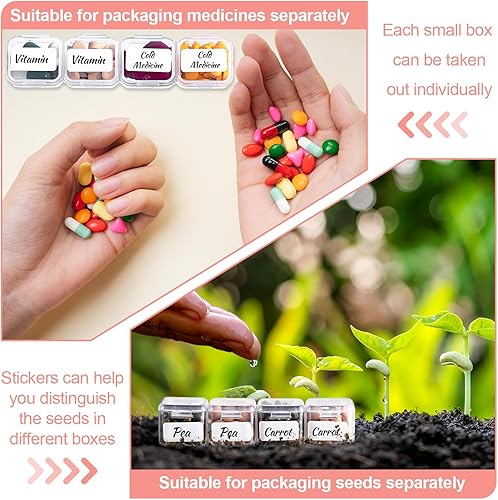 Miniatura 7 de Ripeng Paquete de 24 contenedores de almacenamiento de pintura de diamante con 672 ranuras, 28 rejillas, caja organizadora de cuentas, cajas de