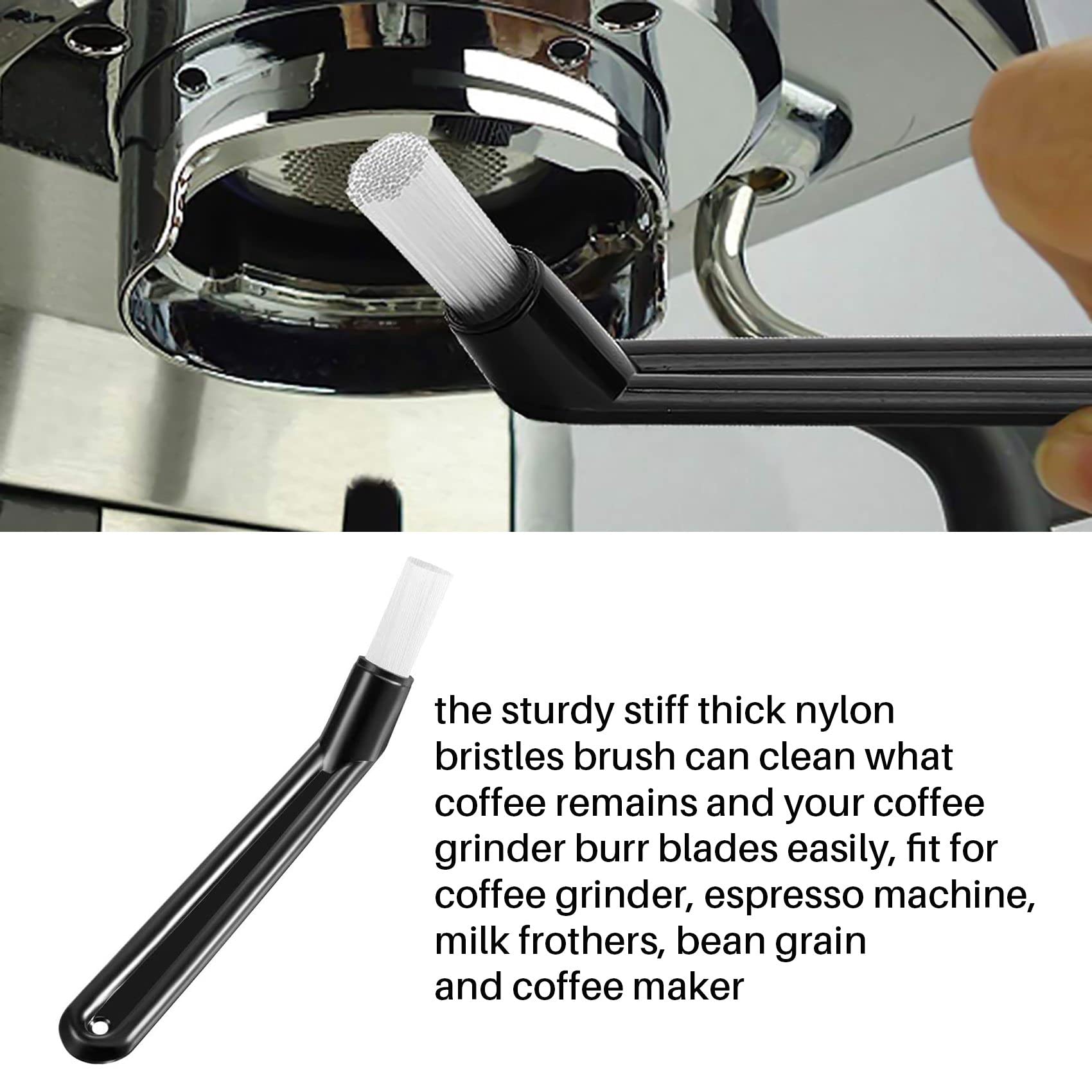 Cepillo De Limpieza DXary Juego De 5 Cepillos De Café Profesional Para Café, Incluye Molinillo De Café De Madera, Y Cepillo De Nailon Para Cafetera, Cabeza De Grupo (5 Cepillo Cafetera Profesional