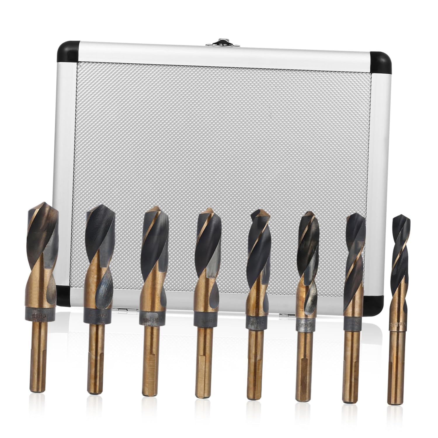 BESTonZON 8pcs Steel Twist Drill Bit Set Durable Wear-Resistant Precision Bits for Wood Metal and Plastic Compatible with Various Drills Easy Storage in Metal Case