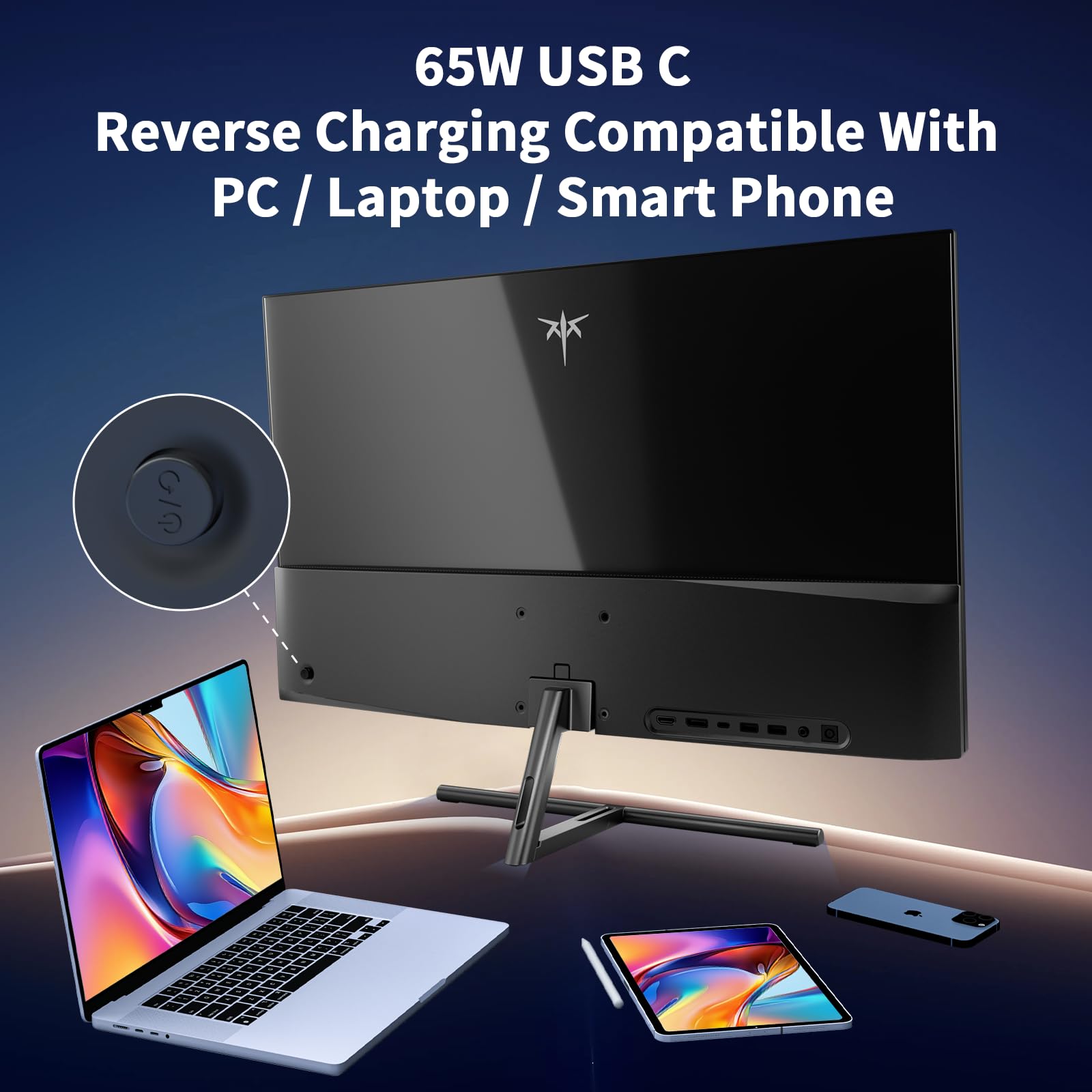 KTC 5K Monitor 27 Inch | Dual Mode 5K (5120x2880) @60Hz / 2K@120Hz Seamless Switching | | 99% DCI-P3, 100% sRGB, ΔE＜2 | 1 x Full Function USB C, 2 x USB A 3.0 | HDR400 | Compatible with Mac Mini — view 6
