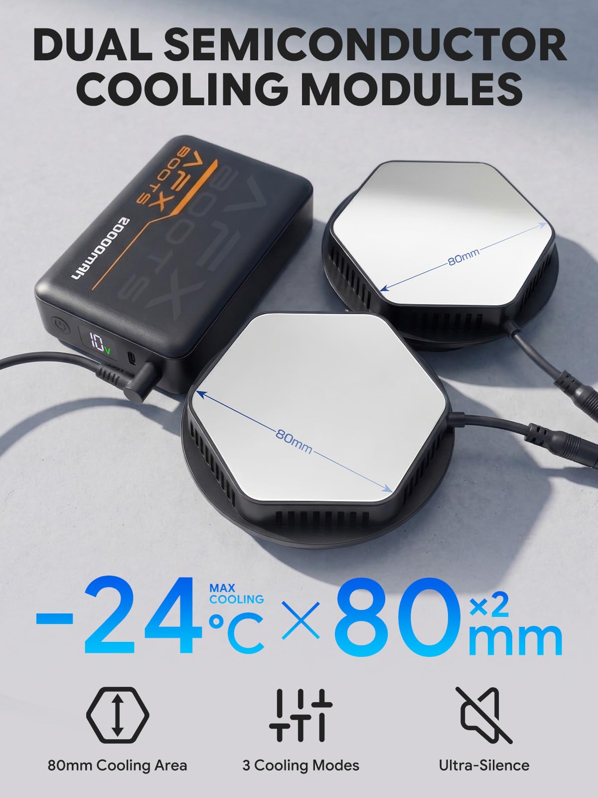 LABEWVI Peltier Chaleco refrigerante para hombre y mujer con batería externa de 20000 mAh, chaleco de verano con placa Peltier de 2 80 mm, batería, regulación de 3 niveles, larga duración, chaleco de