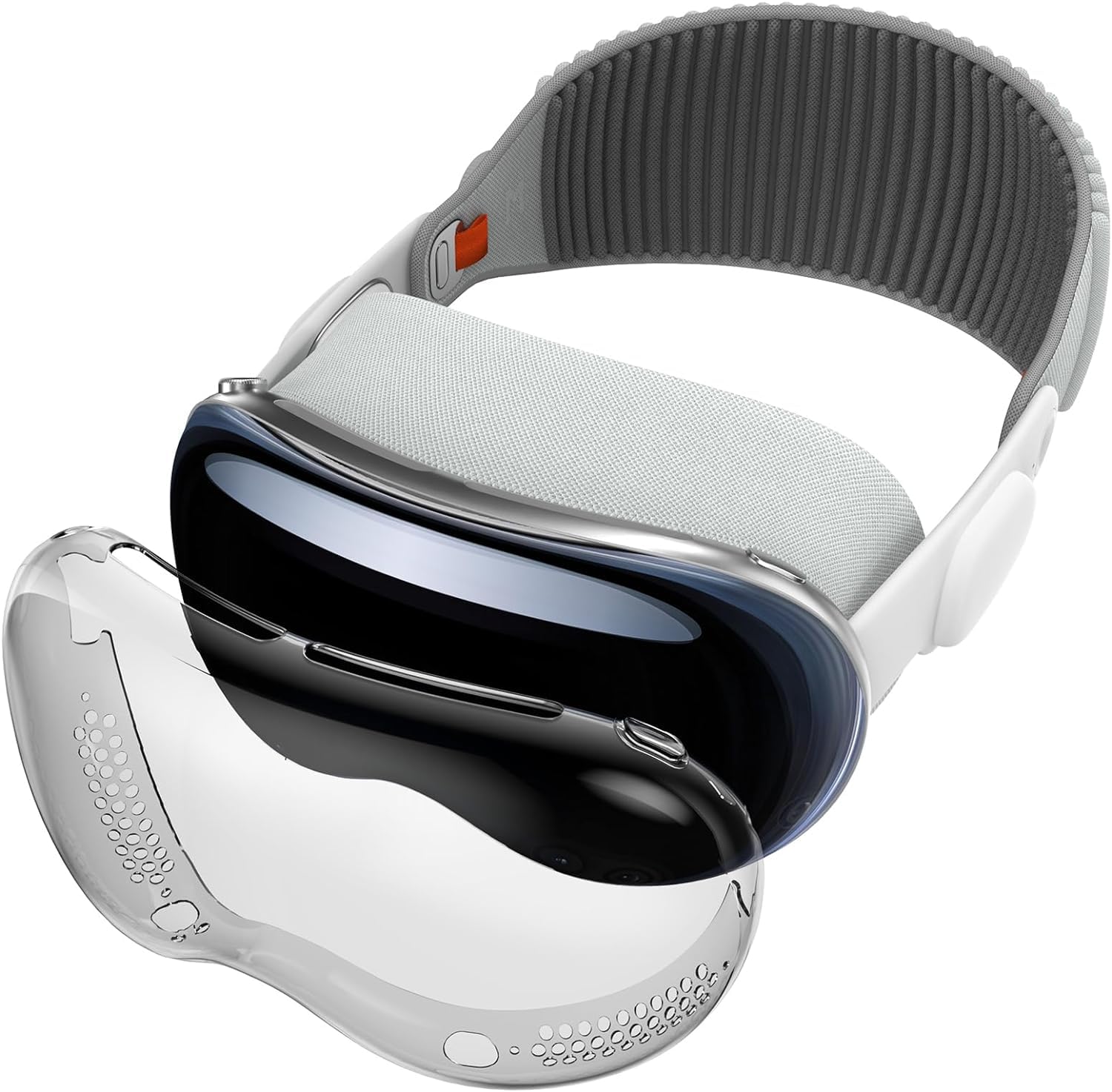 Cover Compatible with Apple Vision Pro Protective Case, Shockproof Anti-Scratch Lightweight VR Headset Accessories Front Screen Protector Cover Compatible with Apple Vision Pro (Clear)