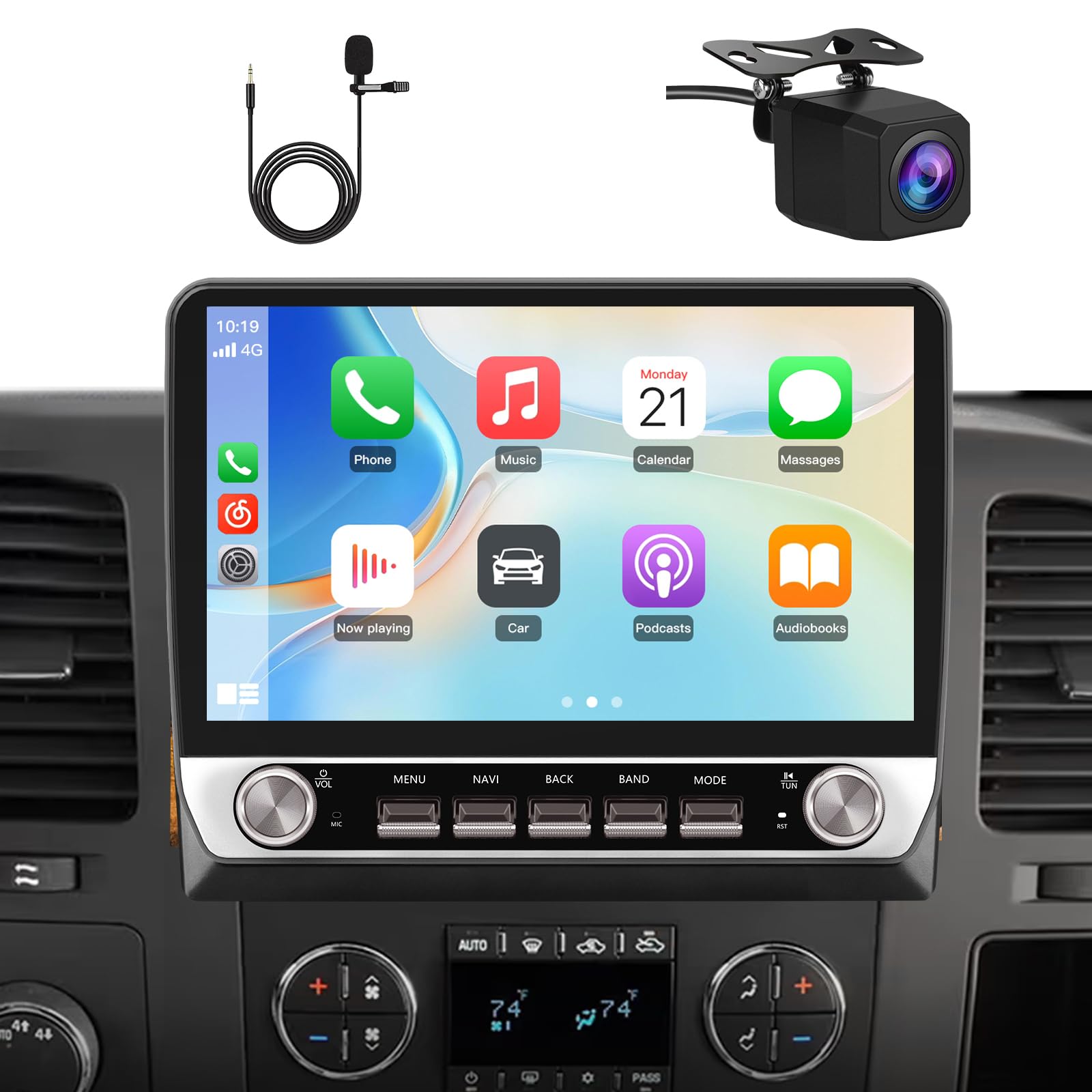 AWESAFE 4Core 64GB Car Radio Stereo Android 13 for Chevy Silverado 2007-2013 Tahoe Equinox GMC Sierra Yukon with Wireless CarPlay Android Auto