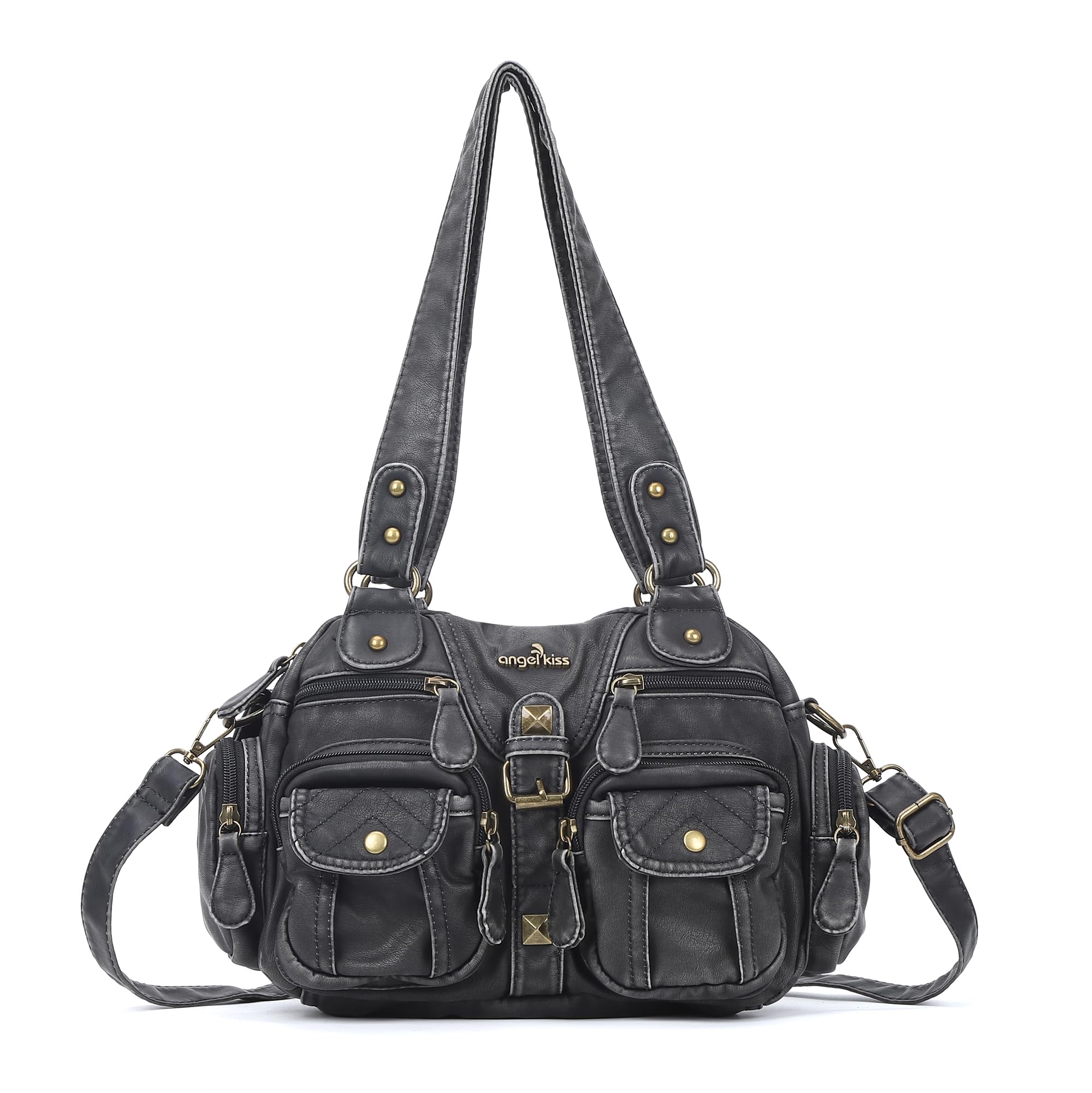 Angel Kiss Handtaschen, Umhängetaschen, Damen, Leder, große Kapazität, Umhängetasche, Damen, PU-Leder, mit verstellbarem Schultergurt, Messenger-Tasche für Büro, Shopping, Reise