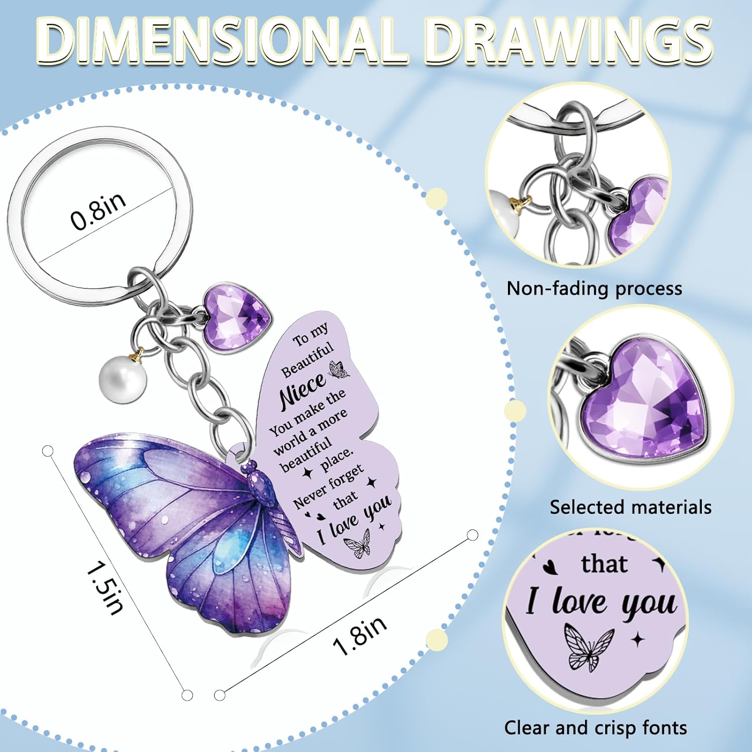 Niece Gifts from Auntie Butterfly Gifts for Nieces from Aunt Unique Niece Birthday Gift Perfect Birthday Graduate Presents Butterfly Gift for Teen Girls - Image 2