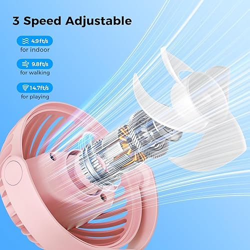 Miniatura 4 de Ventilador portátil para cochecito de bebé, trípode flexible de 3 velocidades, ventilador personal con clip para cama, alimentado por batería