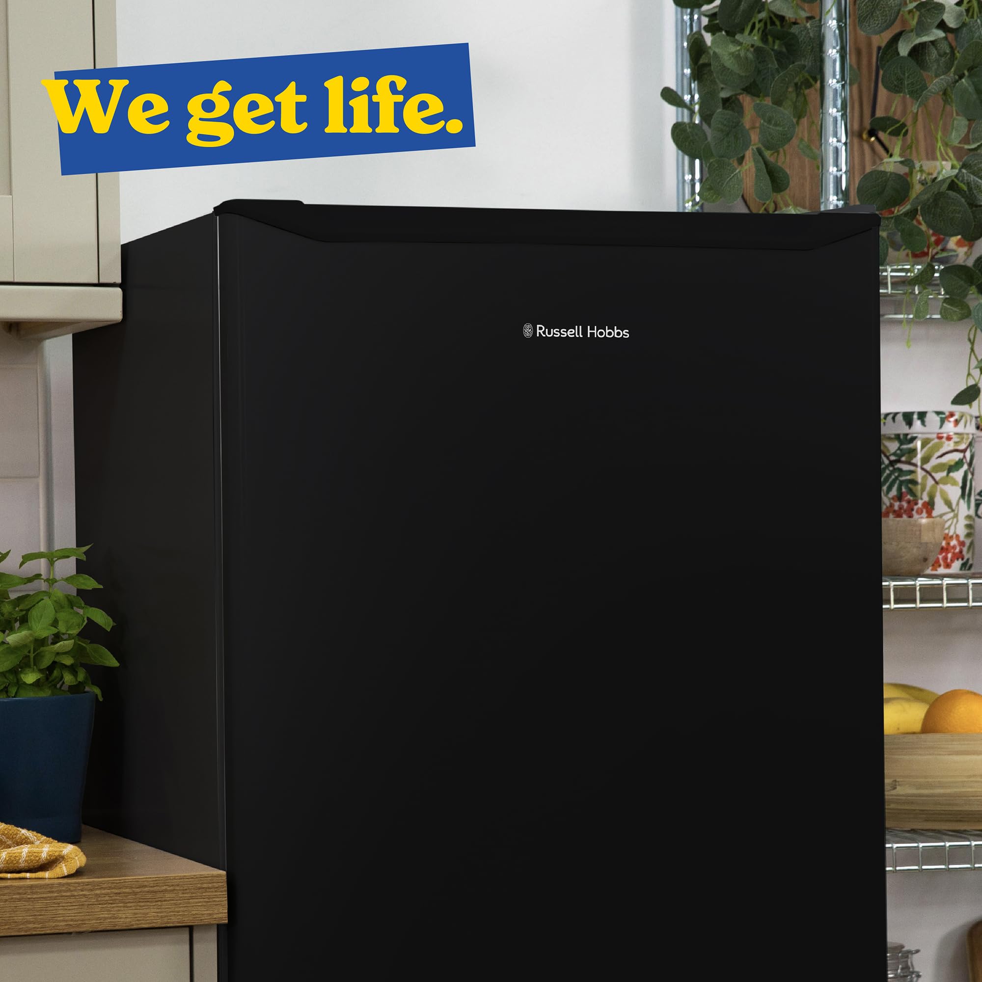 Russell Hobbs Freestanding Larder Fridge Black 242 Litre with 4 Glass Shelves, 55cm Wide & 143cm Tall, Adjustable Thermostat, 2 Year Guarantee, RH143LF552E1B — view 8