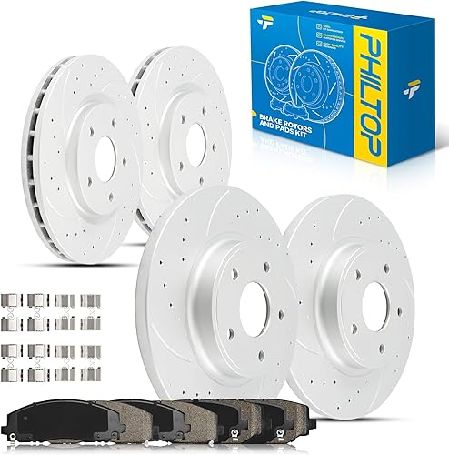 Miniatura 32 de PHILTOP Kit de freno delantero para Toyota 4Runner 2003, 2004, 2005, 2006, 2007, 2008, 2009, Toyota 4Runner, rotores de frenos y pastillas de freno