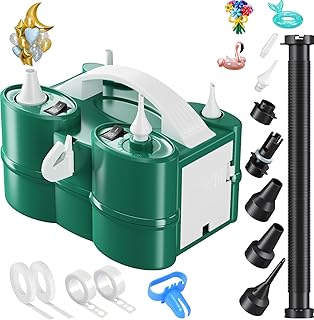 3-in-1 Electric Balloon Pump, Portable Air Pump for Latex 260q Foil Balloons, Dual Nozzle Balloon Blower Machine for Party Decoration, 110V AC Inflator Deflator for Inflatables Pool Floats Mattress