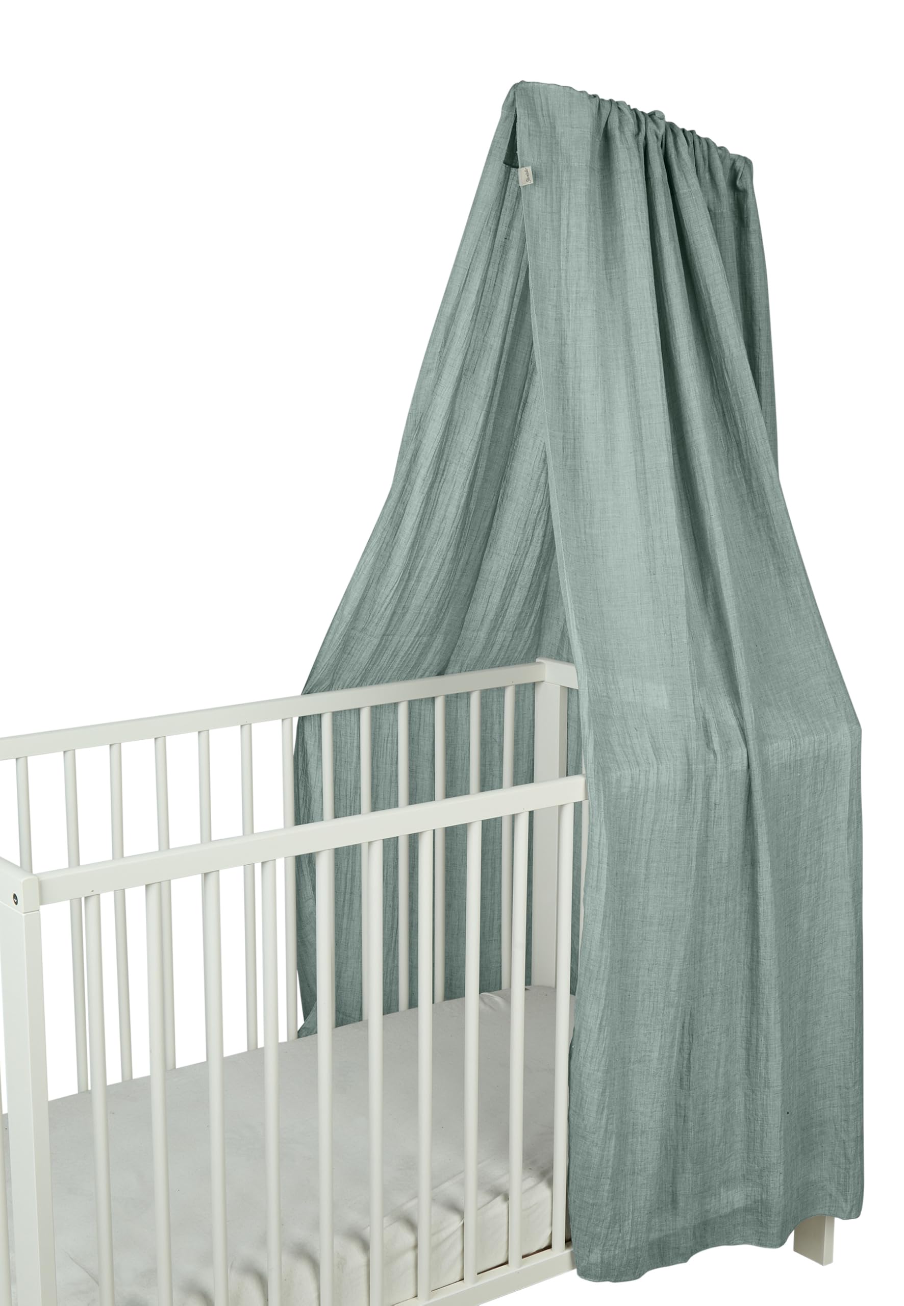 Sterntaler Betthimmel, luftiger Gaze-Stoff, leichter Baby-Betthimmel für Kinderbett, dekorativ und atmungsaktiv, 160×300×0,5 cm, steingrün