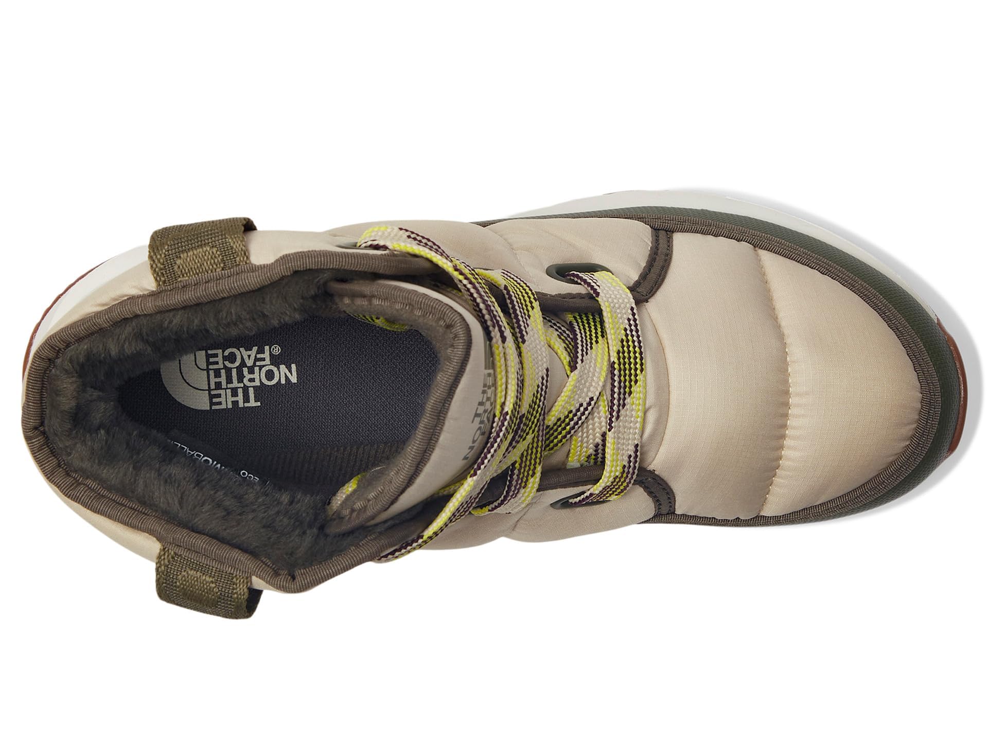 The North Face Women's Thermoball Lace Up Luxe Waterproof Boot, Gravel/Forest Olive, 8