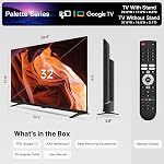 FPD Téléviseur intelligent HD 32 po 720p LED Google TV avec Google Play et Google Cast intégrés, HDR 10, Dolby Audio, télécommande, diffusion de la télévision en direct (Palette-Series, CG32-P3, modèle 2026)
