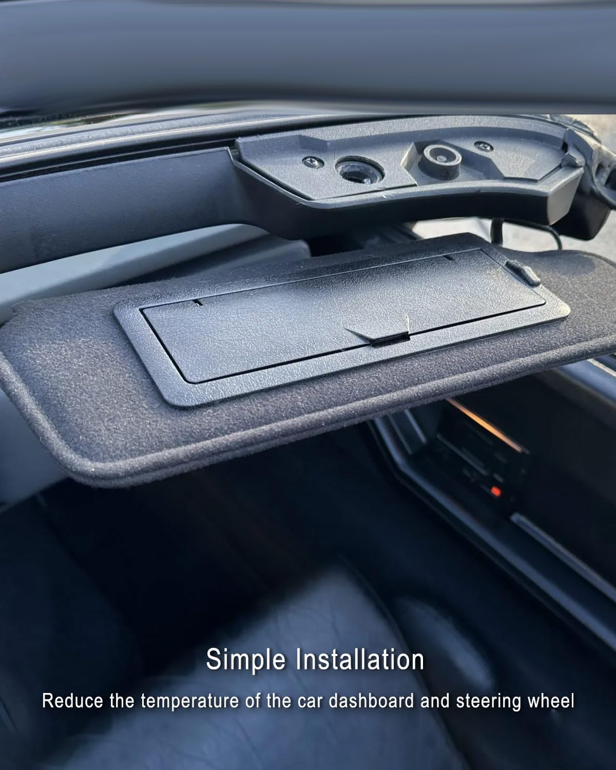 A Pair of Sun Visors with Vanity Mirror & LED Light Fit for Chevrolet C4 Corvette 8 Cyl 5.7L 1984 85 86 87 88 89 90 91 92 93 94 95 1996, Replace 12459827 14081826 Passenger & Driver Side