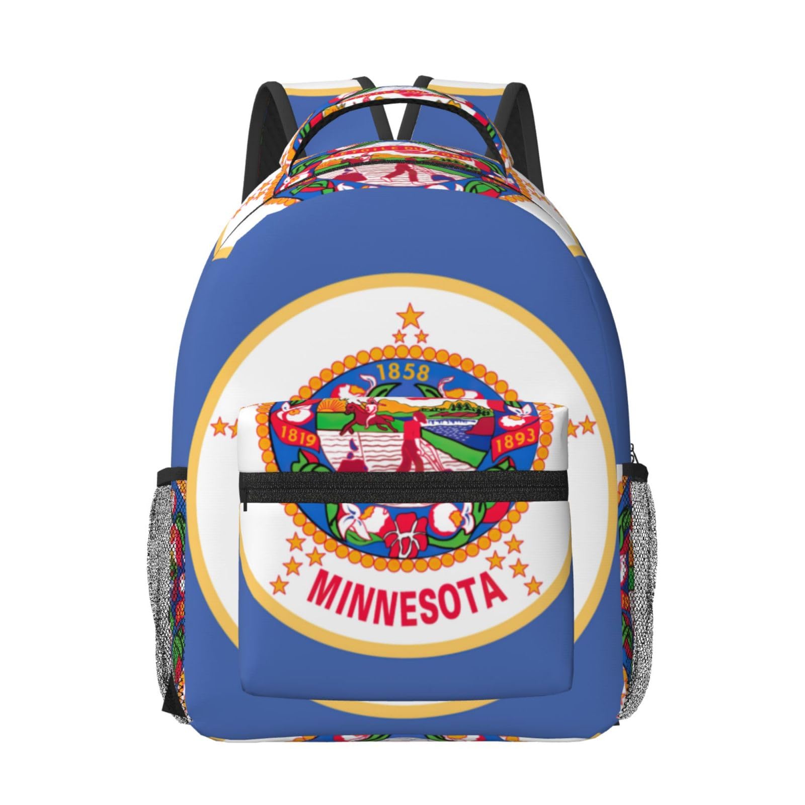 Sac à dos imprimé Minnesota noir avec compartiment ordinateur portable - 8