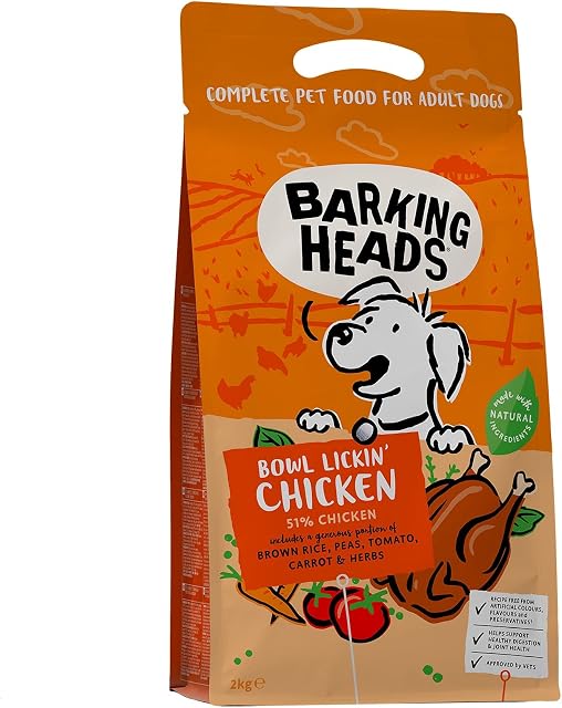 Barking Heads Dry Dog Food - Bowl Lickin' Chicken - 100% Natural Chicken with No Artificial Flavours, Good for Healthy Digestion and Joint Health, 2 kg