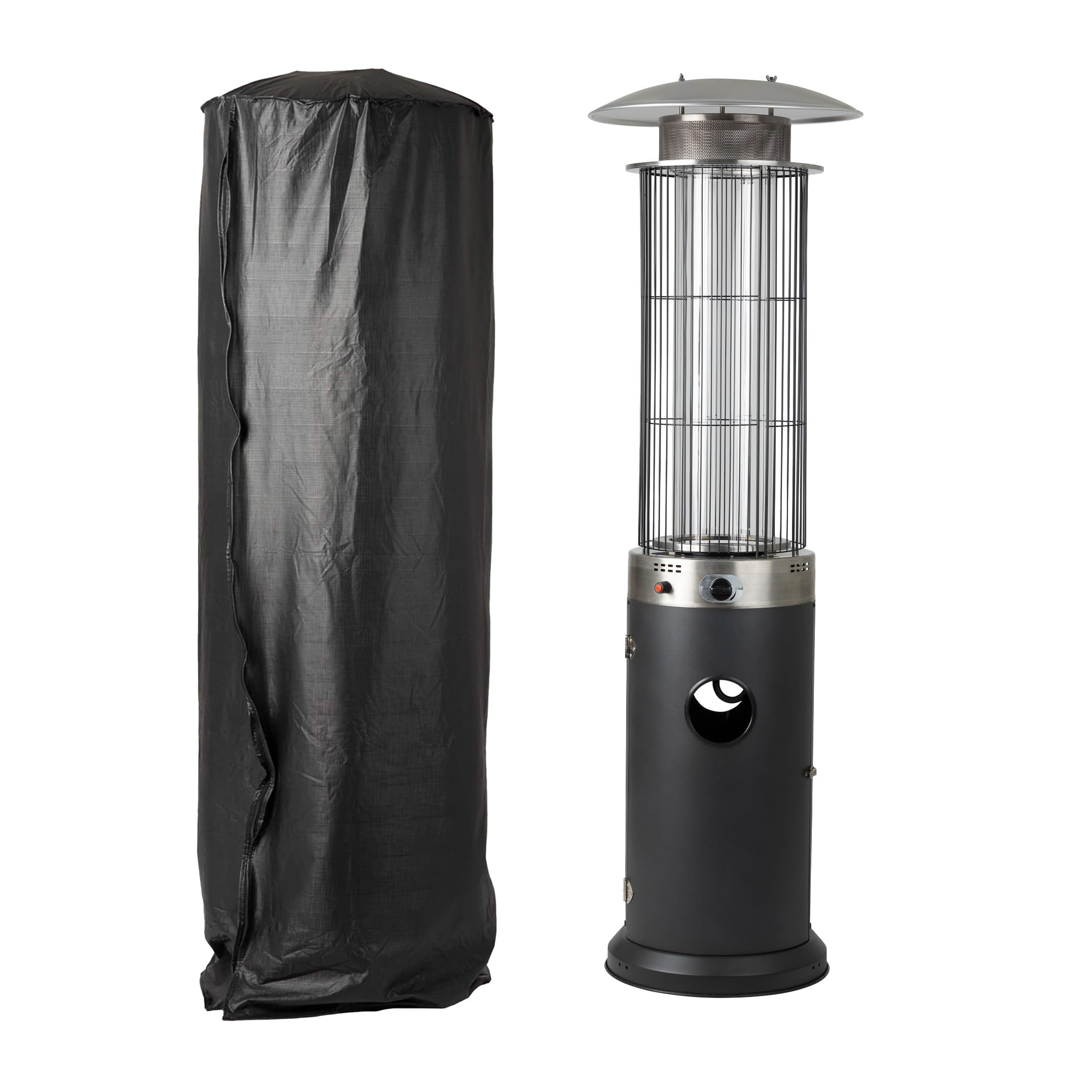Full-Length Outdoor Vinyl Cover for Spiral Flame LPG Patio Heaters with 21