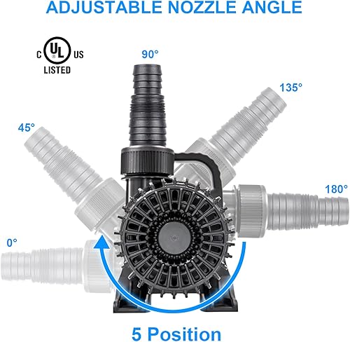 Miniatura 5 de OYO WATER 1800Gph-100W 32.8FT Estanque pequeño agua caída y fuente de peces Kio y bomba de jardín sumergible IPX8 cable largo de 32.8 pies más