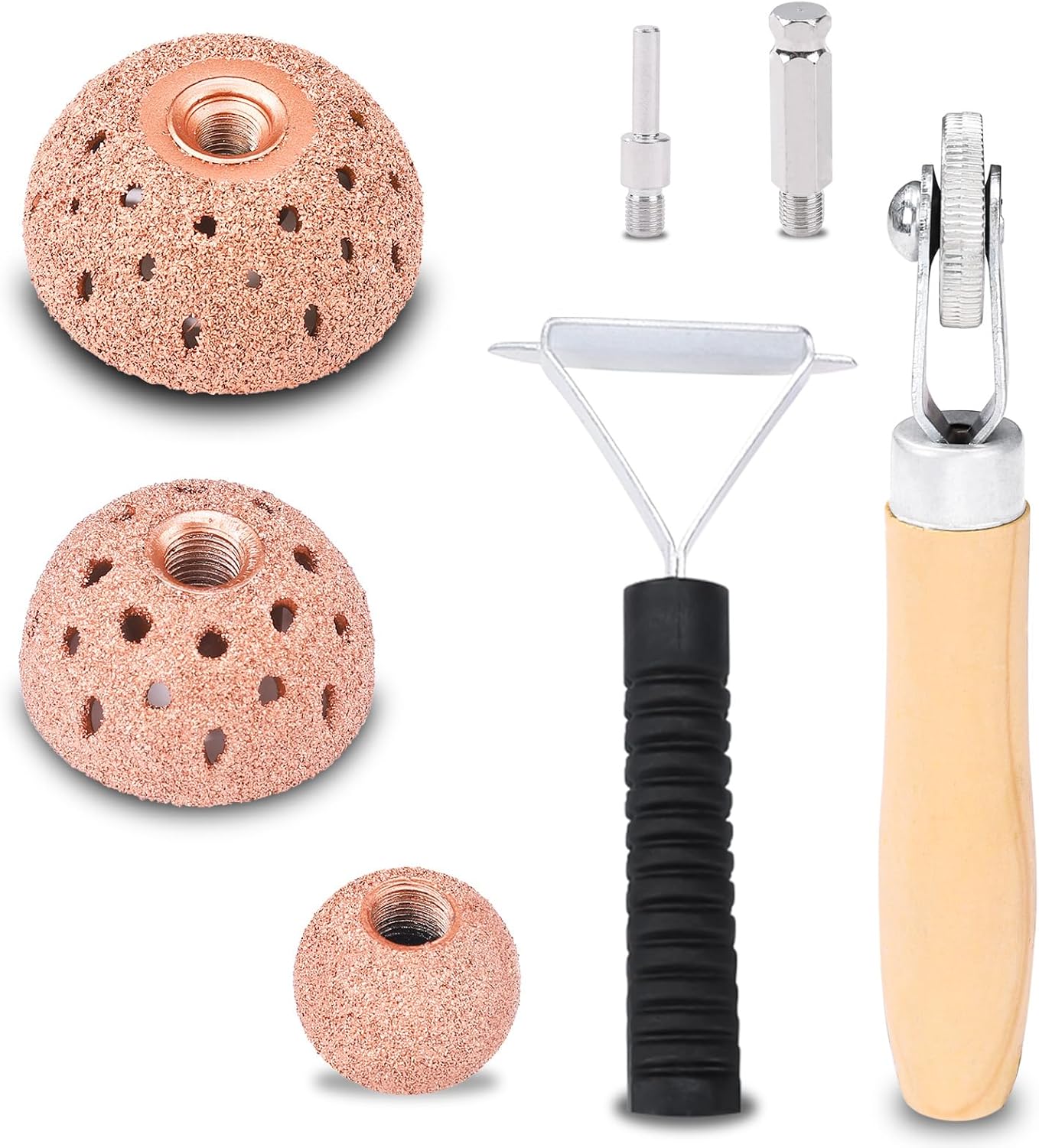 Unicaravan Tire Patch Repair Tools Tire Tungsten Carbide Buffing Wheels 25mm 42mm 55mm Tire Patch Roller Scraping Cutter for Car Tire Grinding Polishing Accessories Kit