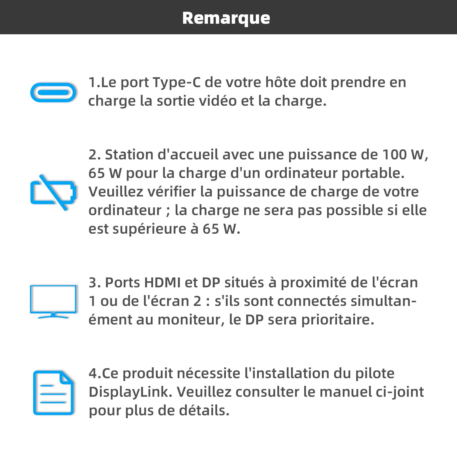 WAVLINK Displaylink USB C Station d'accueil Universelle avec 2 x HDMI & DP 65 W PD, Gigabit Ethernet, 6 × USB 3.0, Audio, Microphone, Compatible avec Mac OS et Windows
