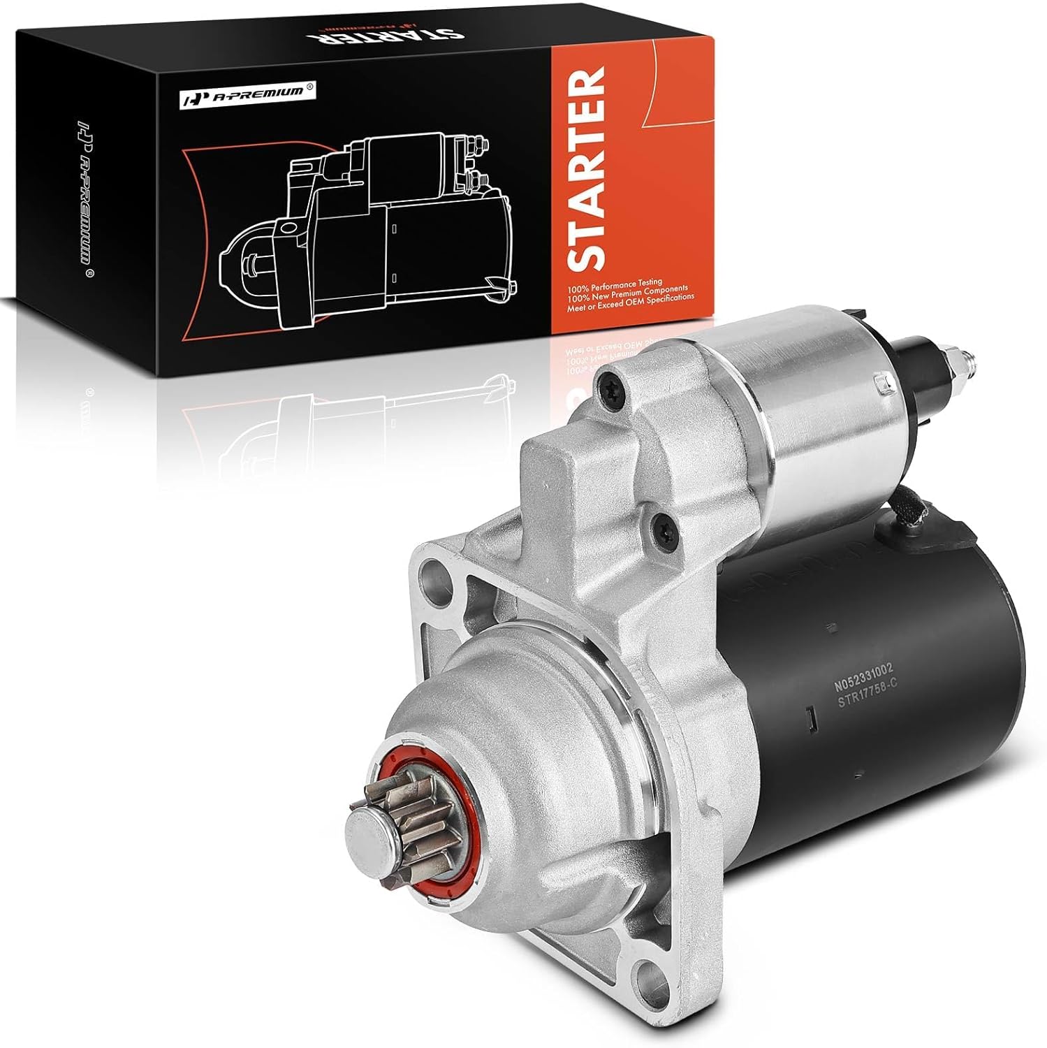 A-Premium Starter Motor Compatible with Porsche Boxster 1997-2005 2.5L 2.7L 3.2L, 12V 1.2KW 9-Teeth Clockwise, Replace# 98660410400, 0001121003