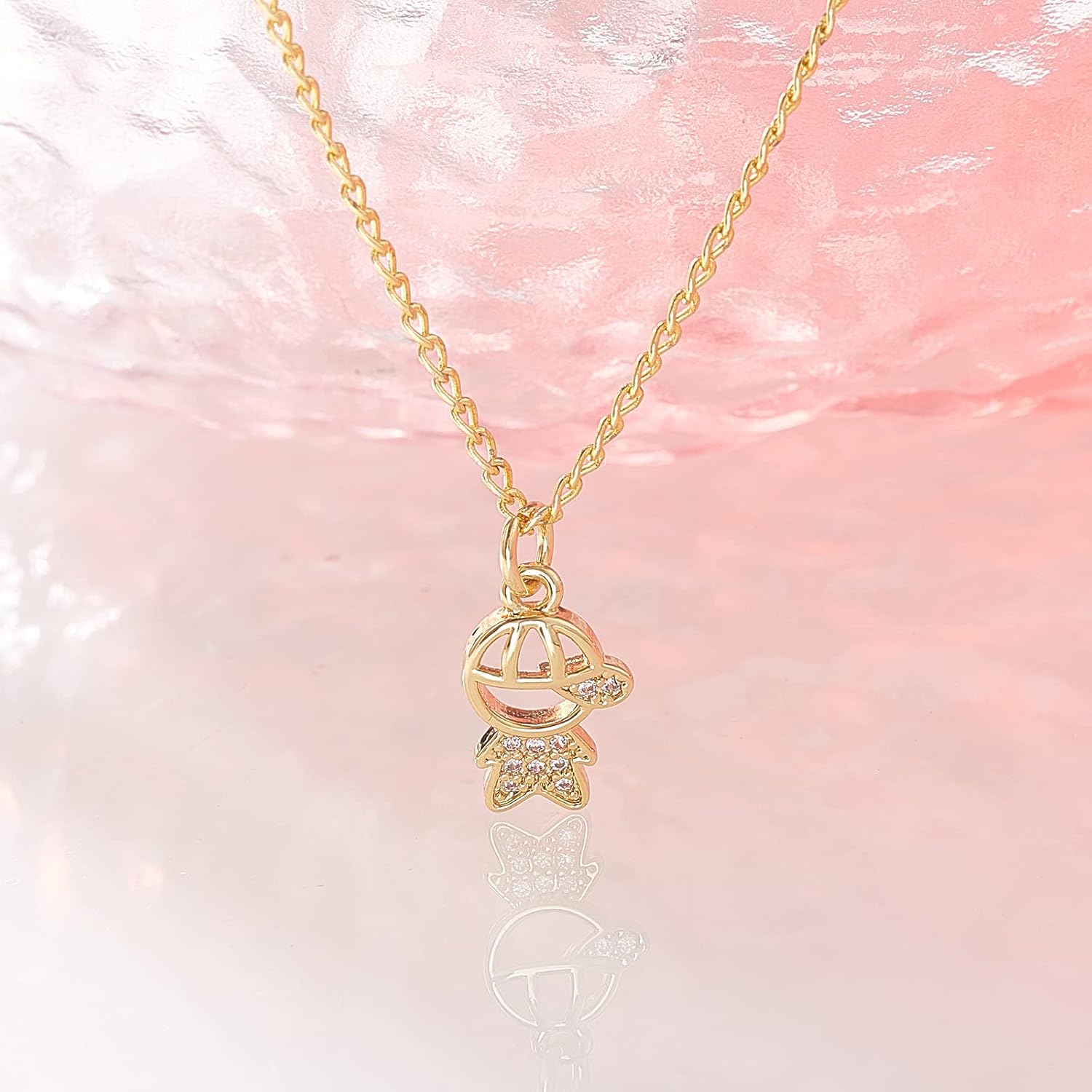 Stiesy 10 Pcs Brass Micro Pave Clear Cubic Zirconia Little Boy Pendants Charms 18K Gold Plated CZ Crystal Human Dangle Charms for Earring Bracelet Jewelry Making - 14.5x9x2.5mm - Image 4