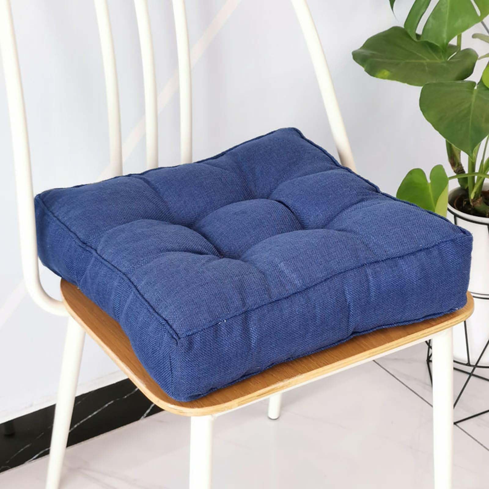 Housses de siège carrées bleues de 101,6 cm en lot de 4 pour chaises de salle à manger