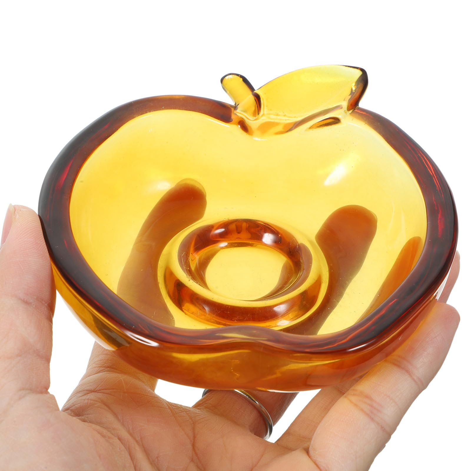 Alasum 6 kleine Glasteller in Apfelform, bruchfeste kreative Saucenschälchen und Gewürzschalen, ideal für den Haushalt und Zufällige Farbe