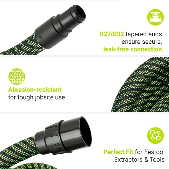 D27/32 Dust Extractor Hose Compatible with Festool,11.5 Ft