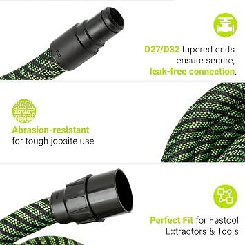 D27/32 Dust Extractor Hose Compatible with Festool,11.5 Ft
