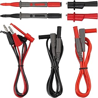 Neoteck Test Probes, Multimeter Electronic Test Leads Kit with Alligator Clips and Plunger Mini Hooks Test Probes