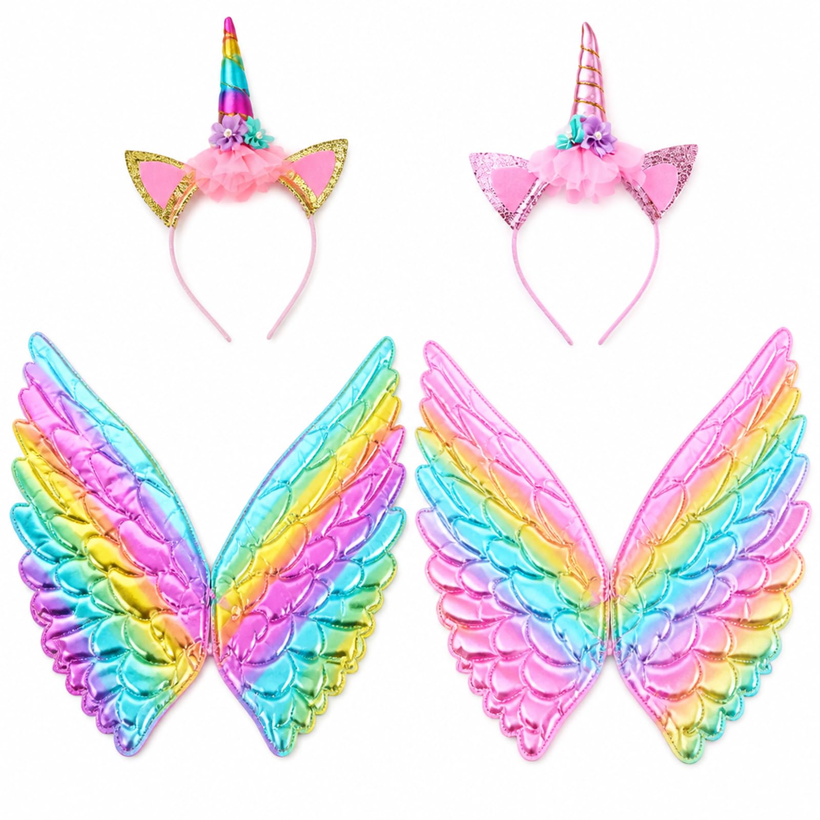 Buuraqq 3Pcs Unicorn Headband, Colourful & Pink for Parties & Cosplay